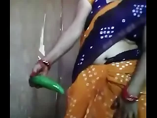 Desi Aunty Playing with cucumber